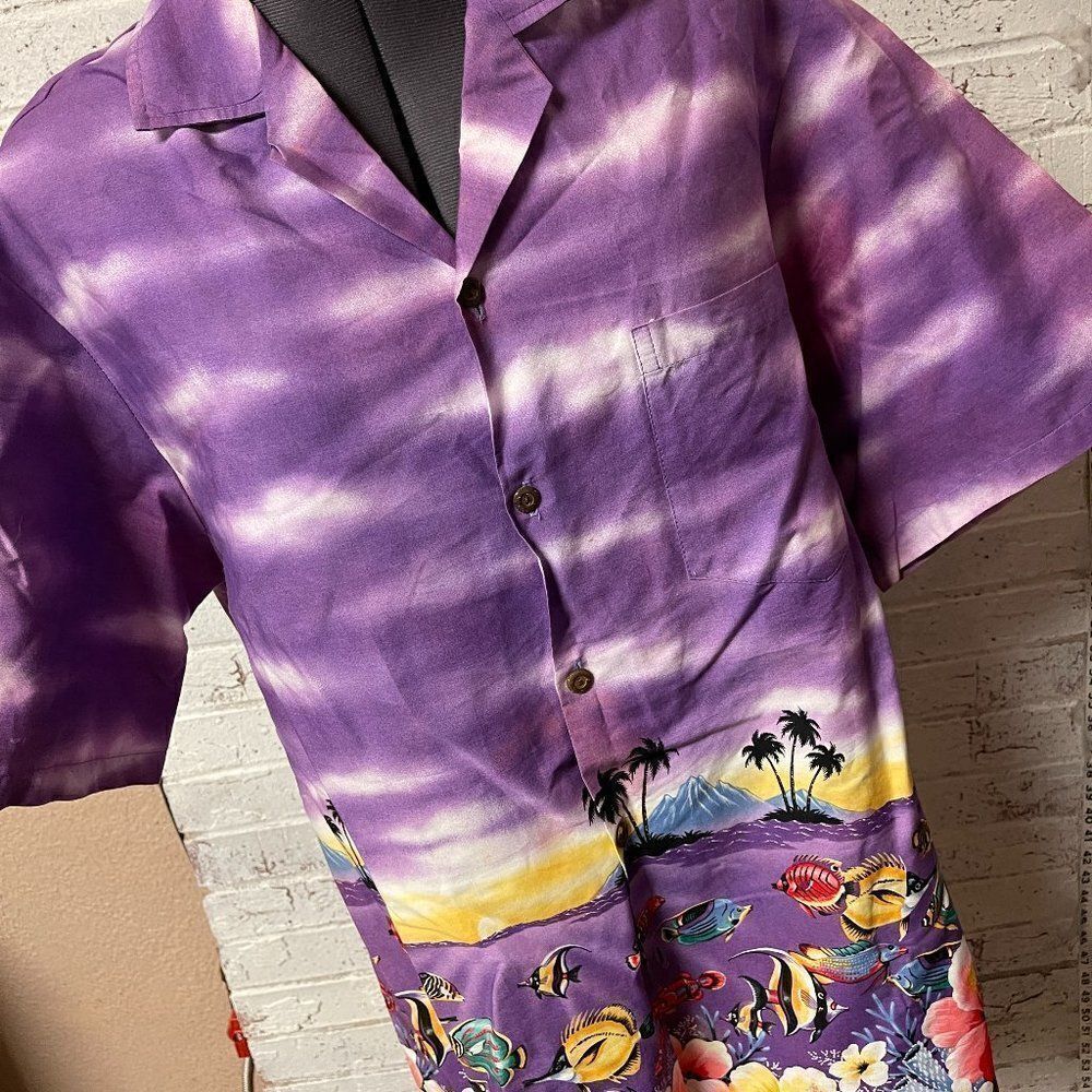 MD Hawaiian Tropical Resort Fish Cotton Shirt L/XL
